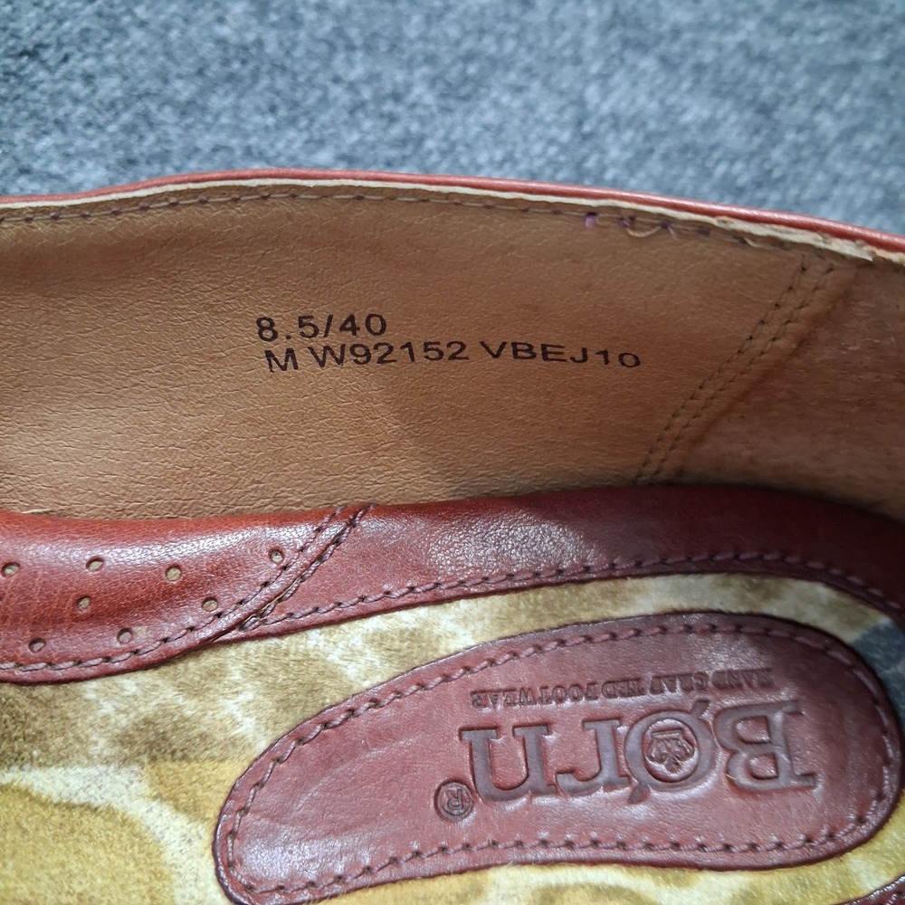 Born Leather Ballet Flats Orange Bow Slip On Shoes W92152 VBEJ10 Womens 8.5 40 - Picture 3 of 15